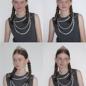 Dark Grey Tank Top with Pearl Accents